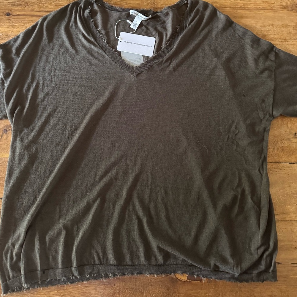 Cotton by Autumn Cashmere Army Green Knit Top